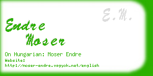 endre moser business card